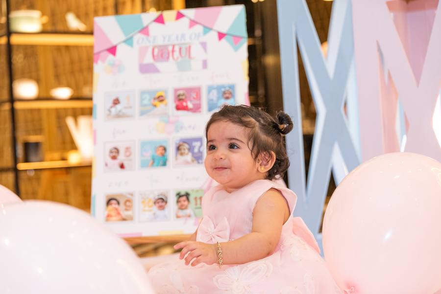 Little girl at her first birthday