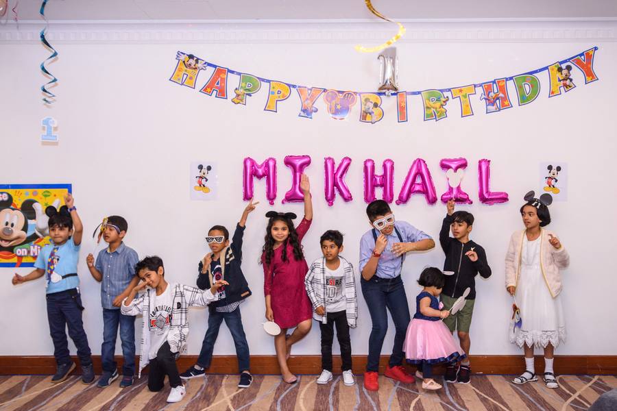 Birthday party group of children