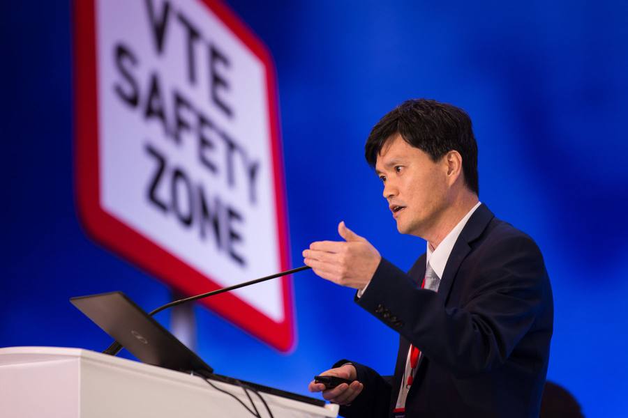 Conference speaker on stage